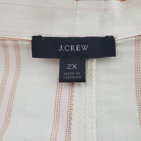 J Crew Womens Striped Wrap Blouse Size 2X Lightweight V Neck Career Preppy - Picture 3 of 7